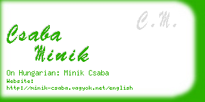 csaba minik business card